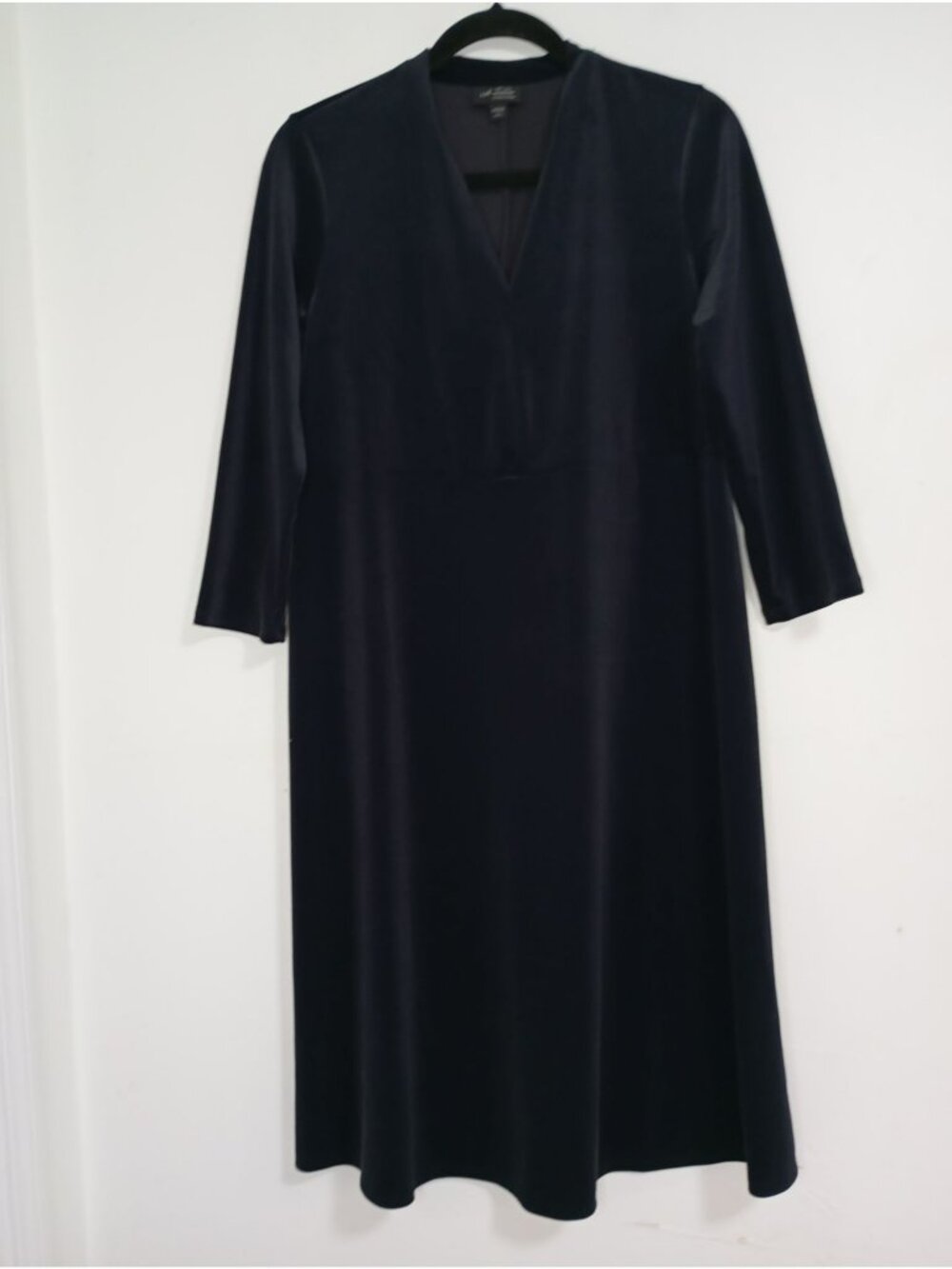 J.Jill Wearever Collection Midi Dress Velvet Navy Blue S Petite Women